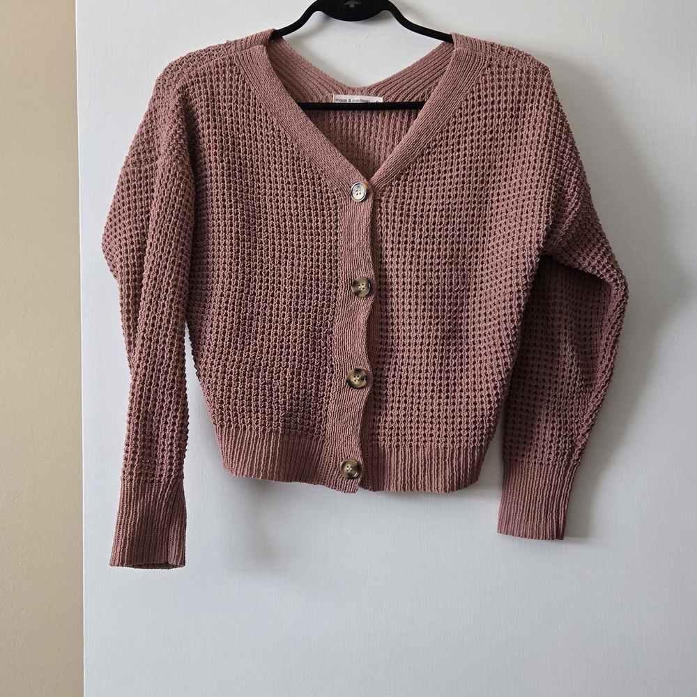 🎀Mauve Button-Up Cardigan - Picture 2 of 4